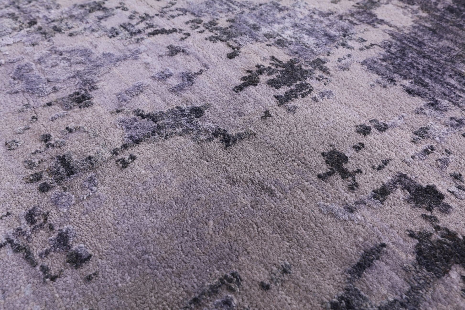Abstract Modern Hand Knotted Wool & Silk Rug - 8' 10" X 12' 2" - Golden Nile