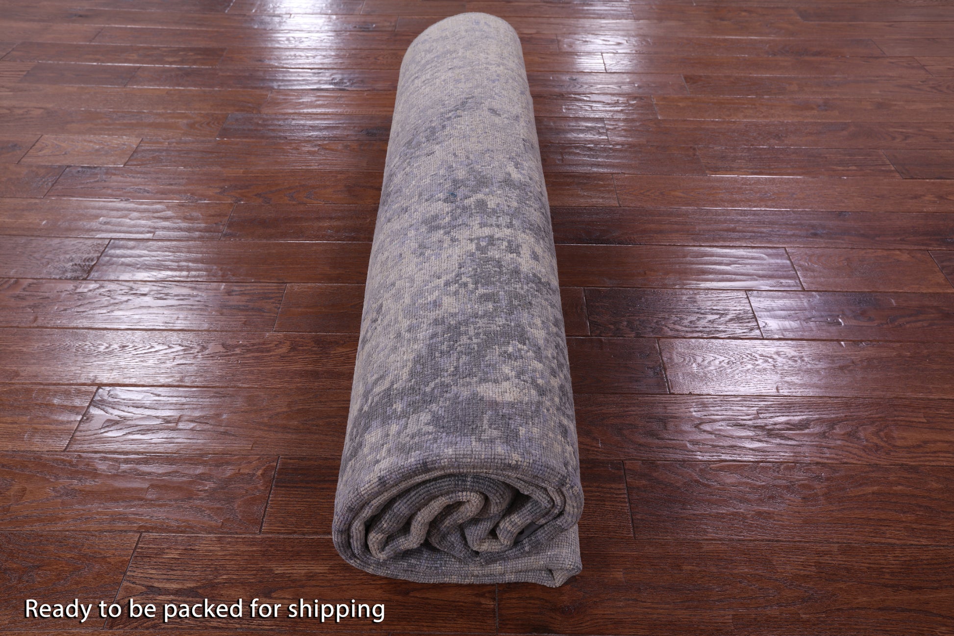 Abstract Modern Hand Knotted Wool & Silk Rug - 8' 1" X 9' 11" - Golden Nile