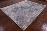 Abstract Modern Hand Knotted Wool & Silk Rug - 8' 1" X 9' 11" - Golden Nile