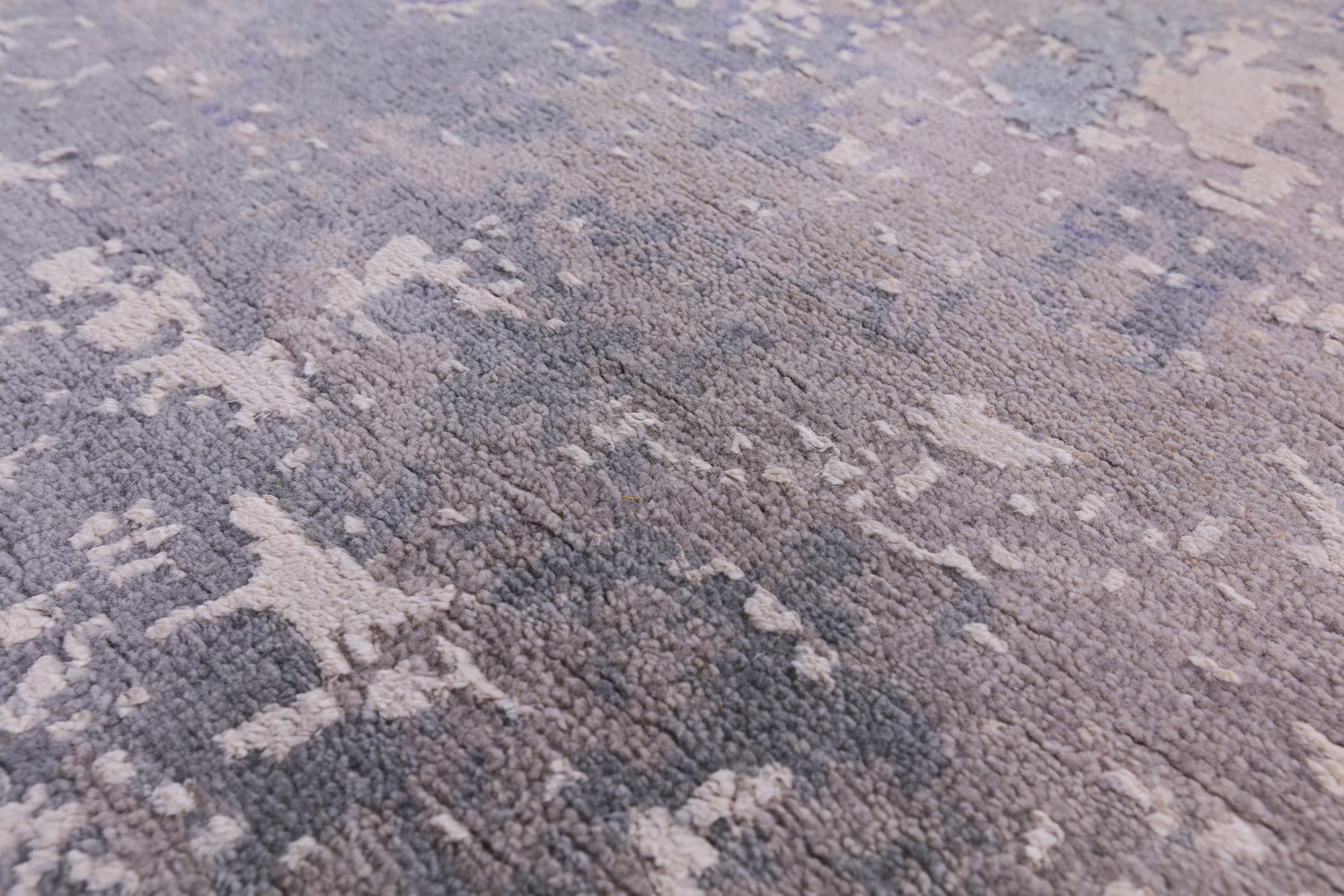Abstract Modern Hand Knotted Wool & Silk Rug - 8' 1" X 9' 11" - Golden Nile