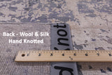 Abstract Modern Hand Knotted Wool & Silk Rug - 8' 1" X 9' 11" - Golden Nile