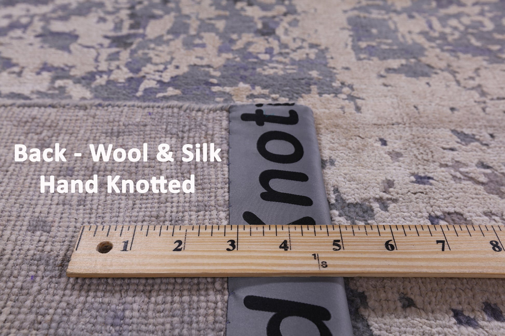 Abstract Modern Hand Knotted Wool & Silk Rug - 8' 1" X 9' 11" - Golden Nile