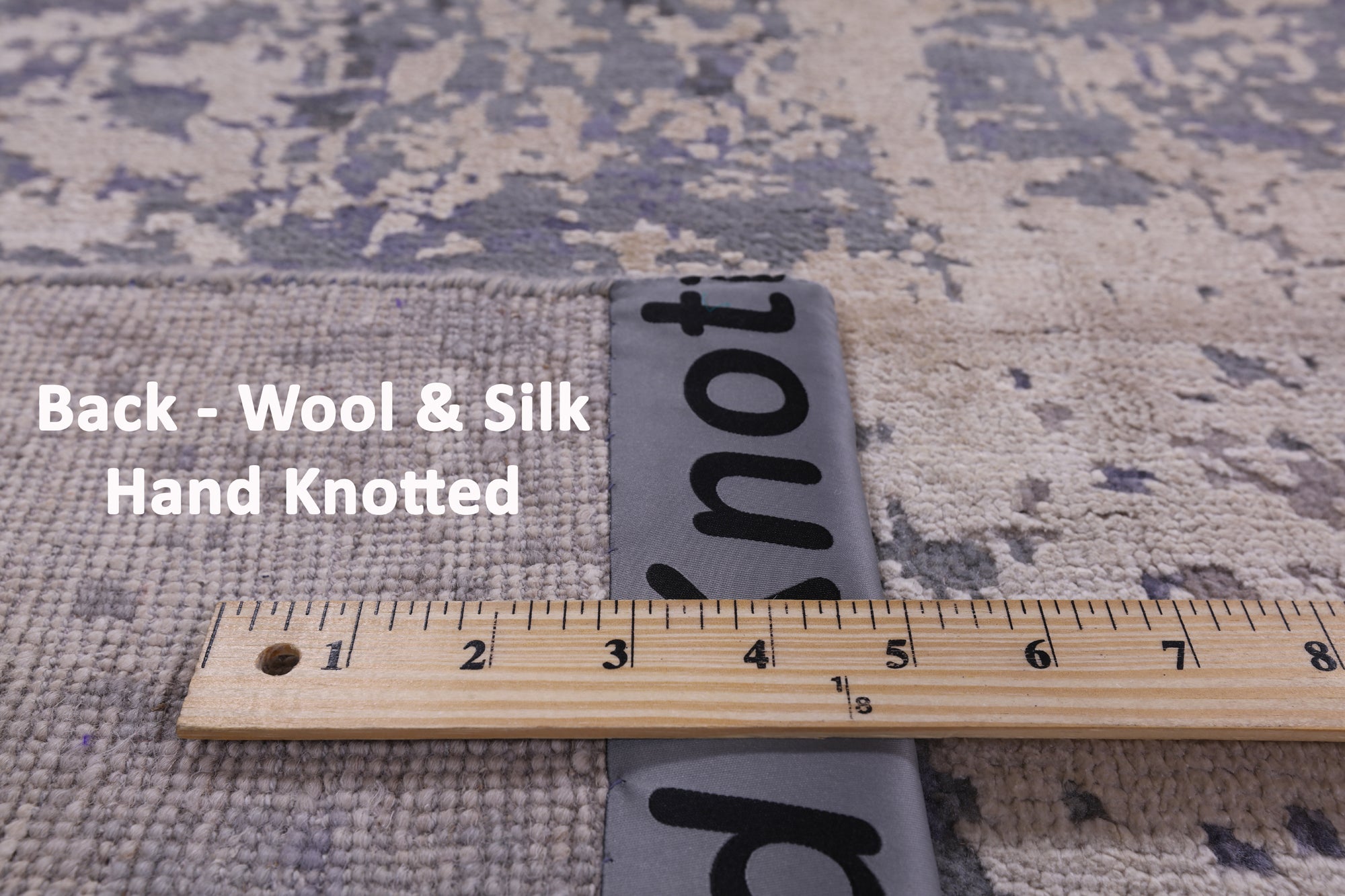 Abstract Modern Hand Knotted Wool & Silk Rug - 8' 1" X 9' 11" - Golden Nile