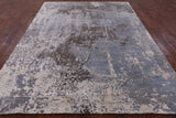 Abstract Contemporary Handmade Wool & Silk Rug - 7' 8" X 10' 1" - Golden Nile
