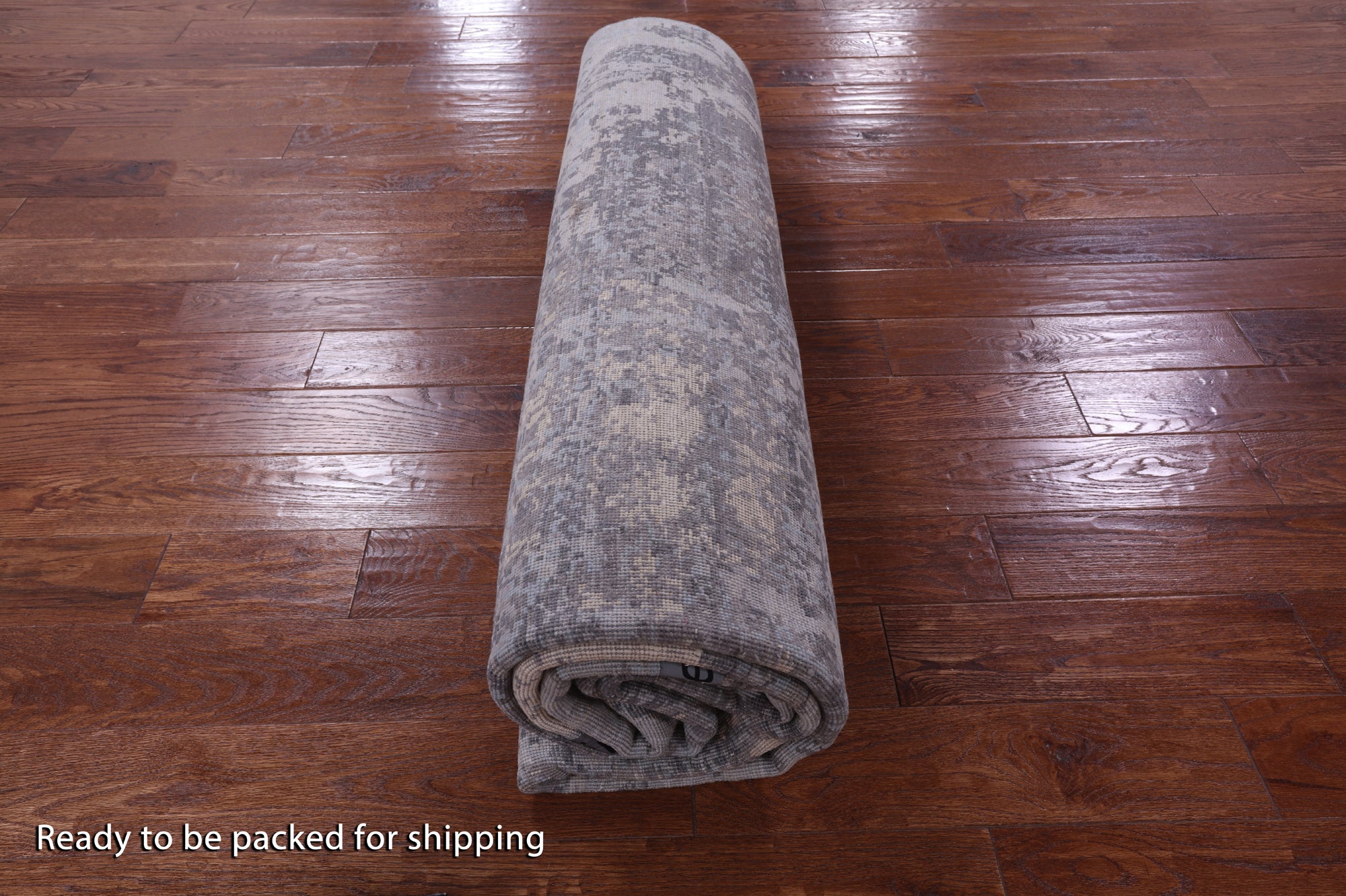 Abstract Modern Handmade Wool & Silk Rug - 7' 10" X 10' 1" - Golden Nile