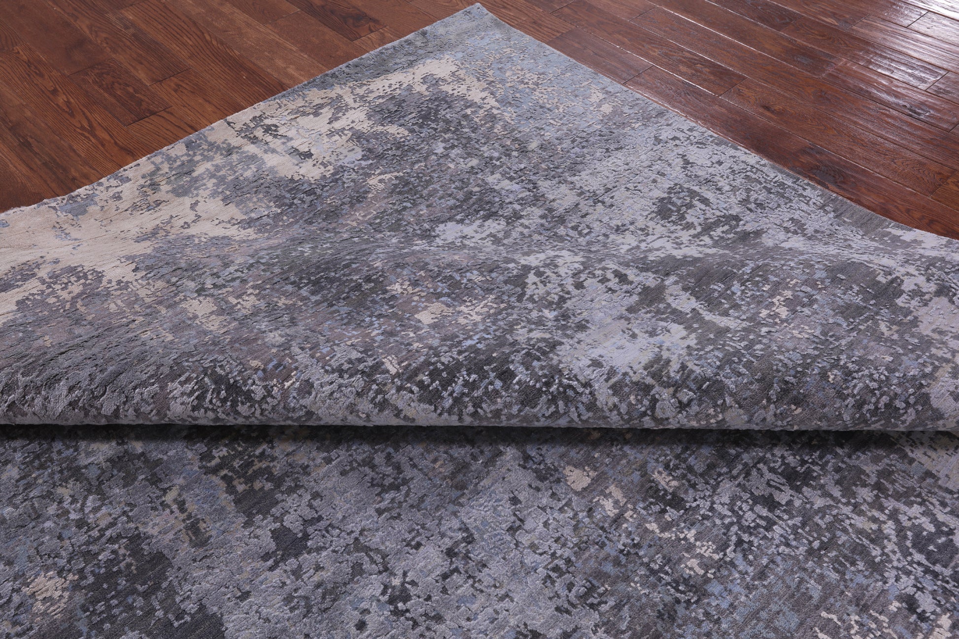 Abstract Modern Handmade Wool & Silk Rug - 7' 10" X 10' 1" - Golden Nile