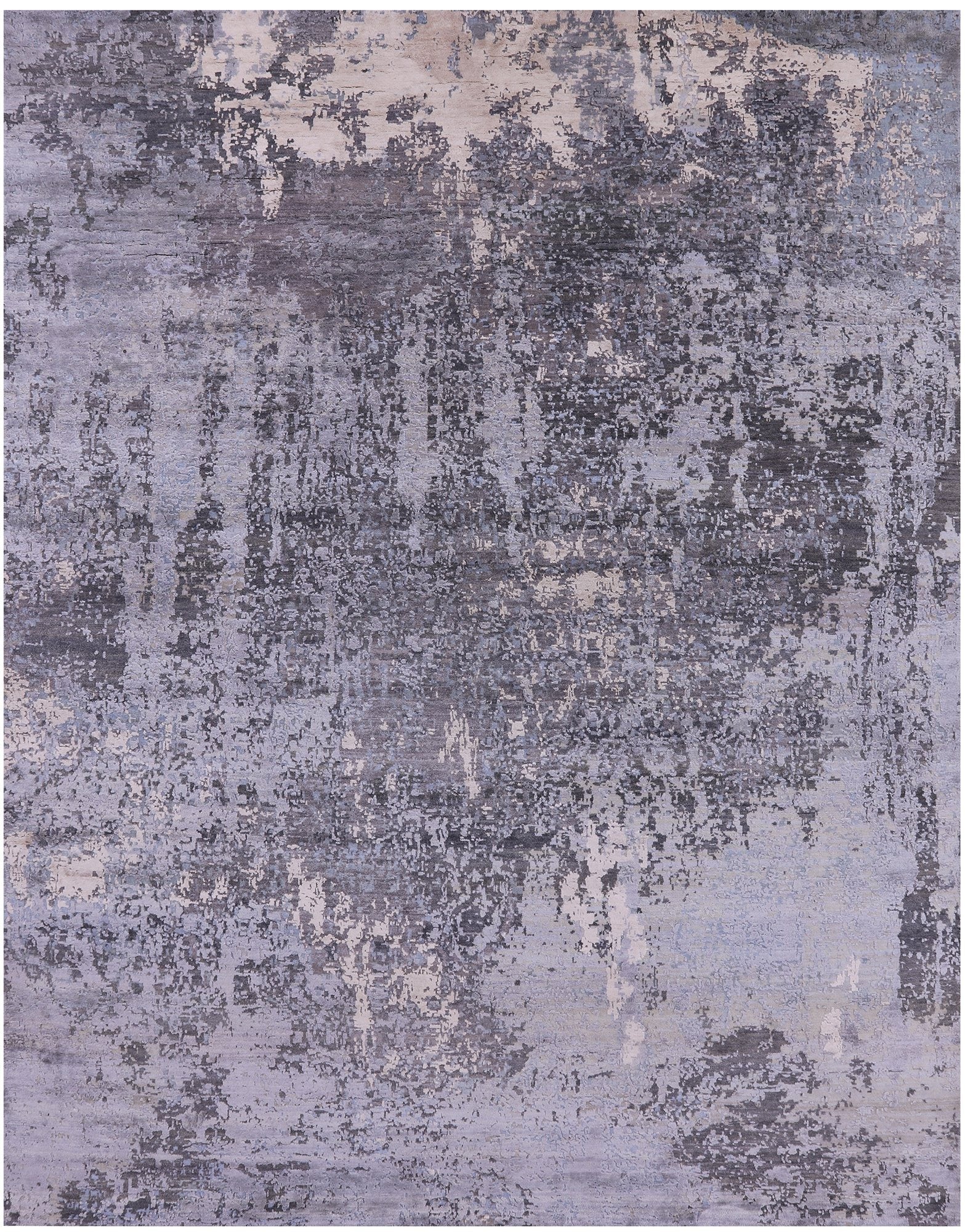 Abstract Modern Handmade Wool & Silk Rug - 7' 10" X 10' 1" - Golden Nile