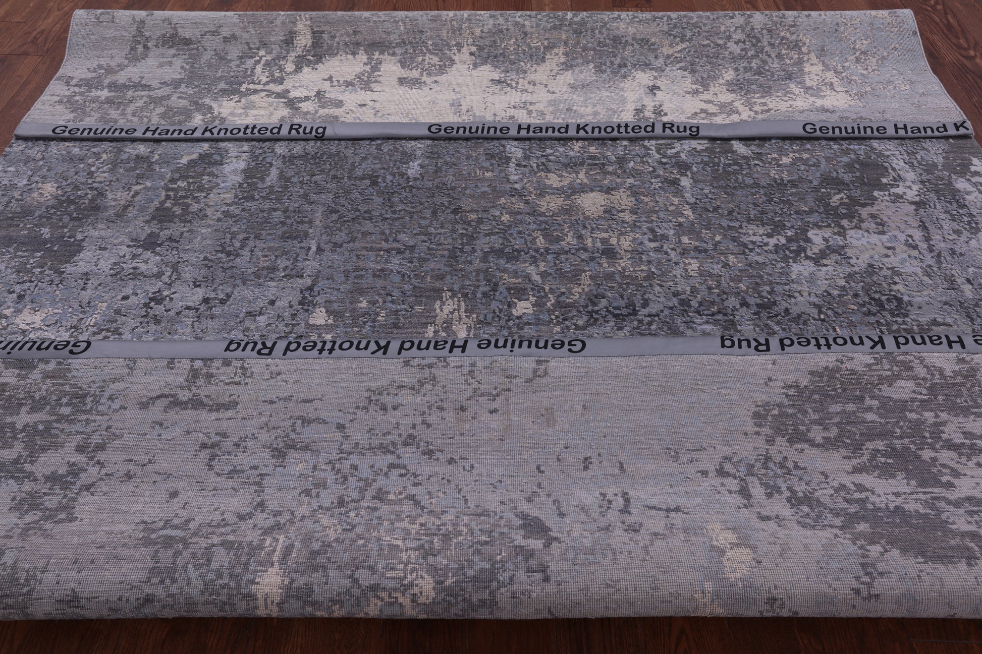 Abstract Modern Handmade Wool & Silk Rug - 7' 10" X 10' 1" - Golden Nile