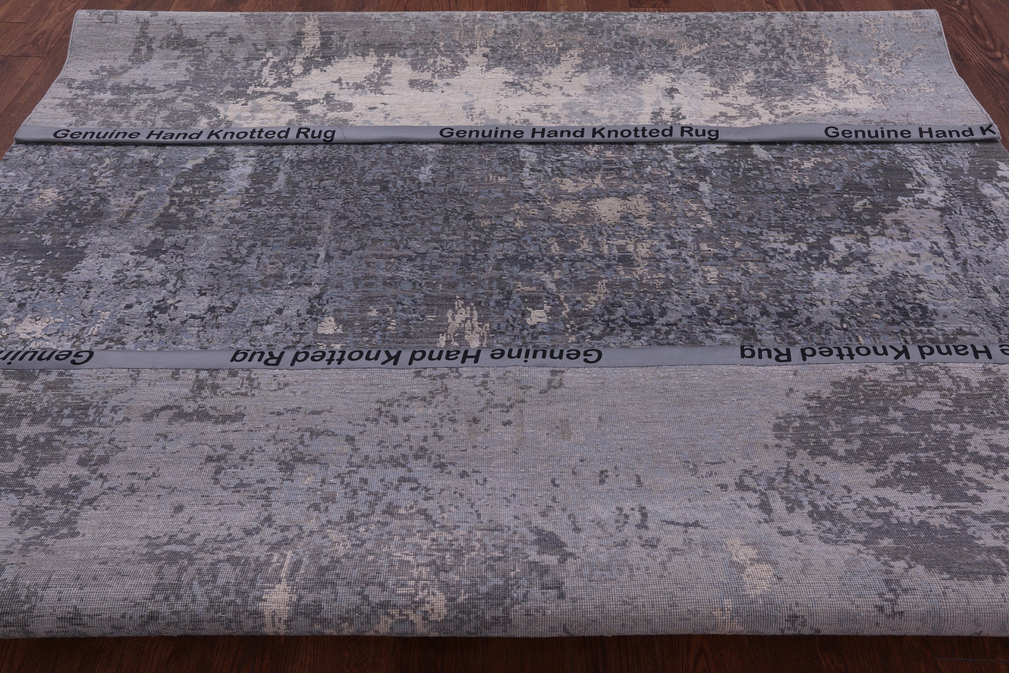Abstract Modern Handmade Wool & Silk Rug - 7' 10" X 10' 1" - Golden Nile
