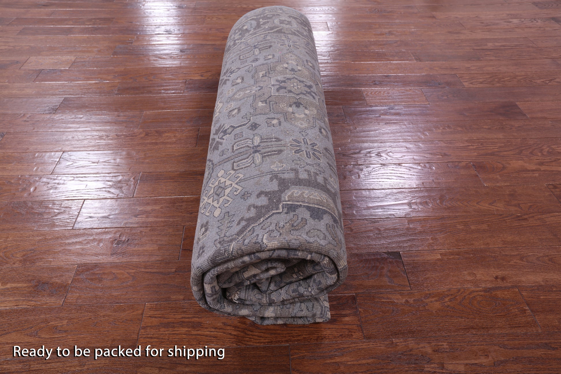 Grey Persian Fine Serapi Hand Knotted Wool Rug - 8' 10" X 11' 10" - Golden Nile