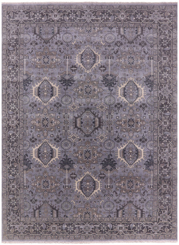 Grey Persian Fine Serapi Hand Knotted Wool Rug - 8' 10