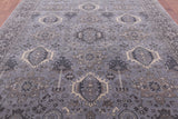 Grey Persian Fine Serapi Hand Knotted Wool Rug - 8' 10" X 11' 10" - Golden Nile
