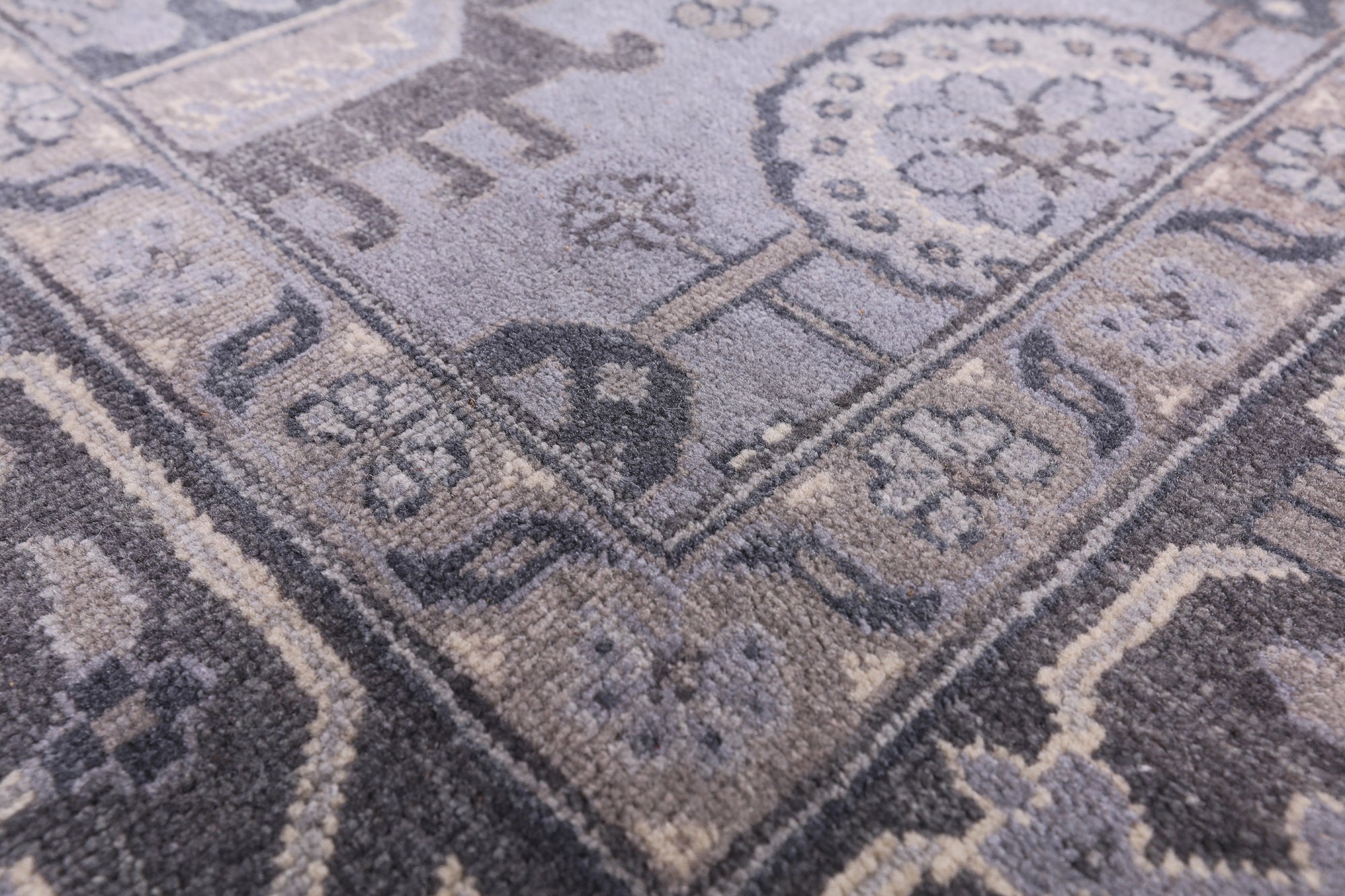 Grey Persian Fine Serapi Hand Knotted Wool Rug - 8' 10" X 11' 10" - Golden Nile