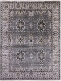 Grey Persian Fine Serapi Hand Knotted Wool Rug - 9' 0" X 11' 10" - Golden Nile