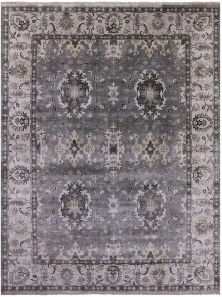 Grey Persian Fine Serapi Hand Knotted Wool Rug - 9' 0" X 11' 10" - Golden Nile