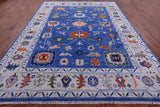 Blue Turkish Oushak Hand Knotted Wool Rug - 9' 4" X 12' 3" - Golden Nile