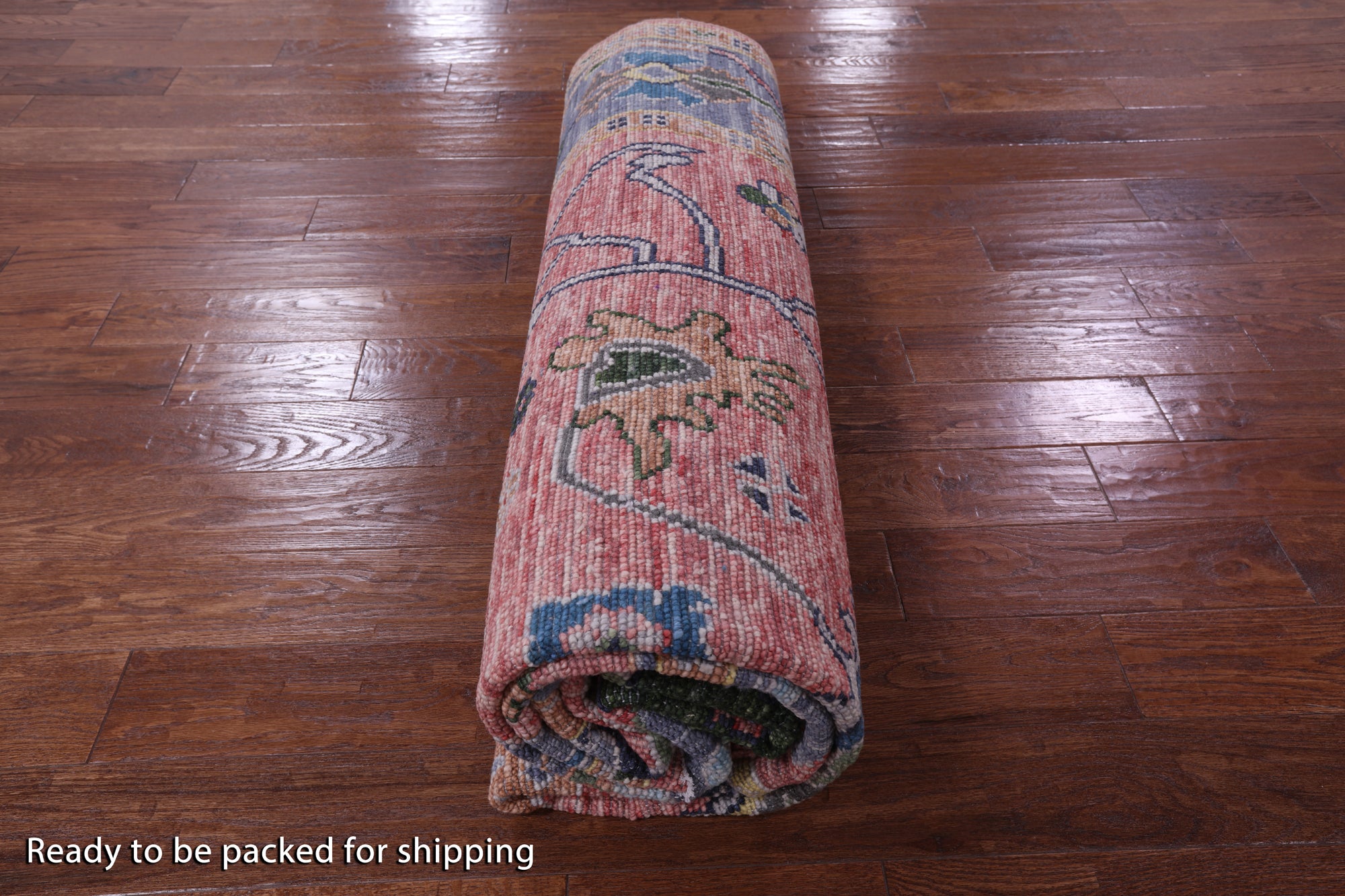 Pink Turkish Oushak Hand Knotted Wool Rug - 8' 3" X 11' 4" - Golden Nile