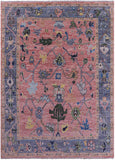 Pink Turkish Oushak Hand Knotted Wool Rug - 8' 3" X 11' 4" - Golden Nile