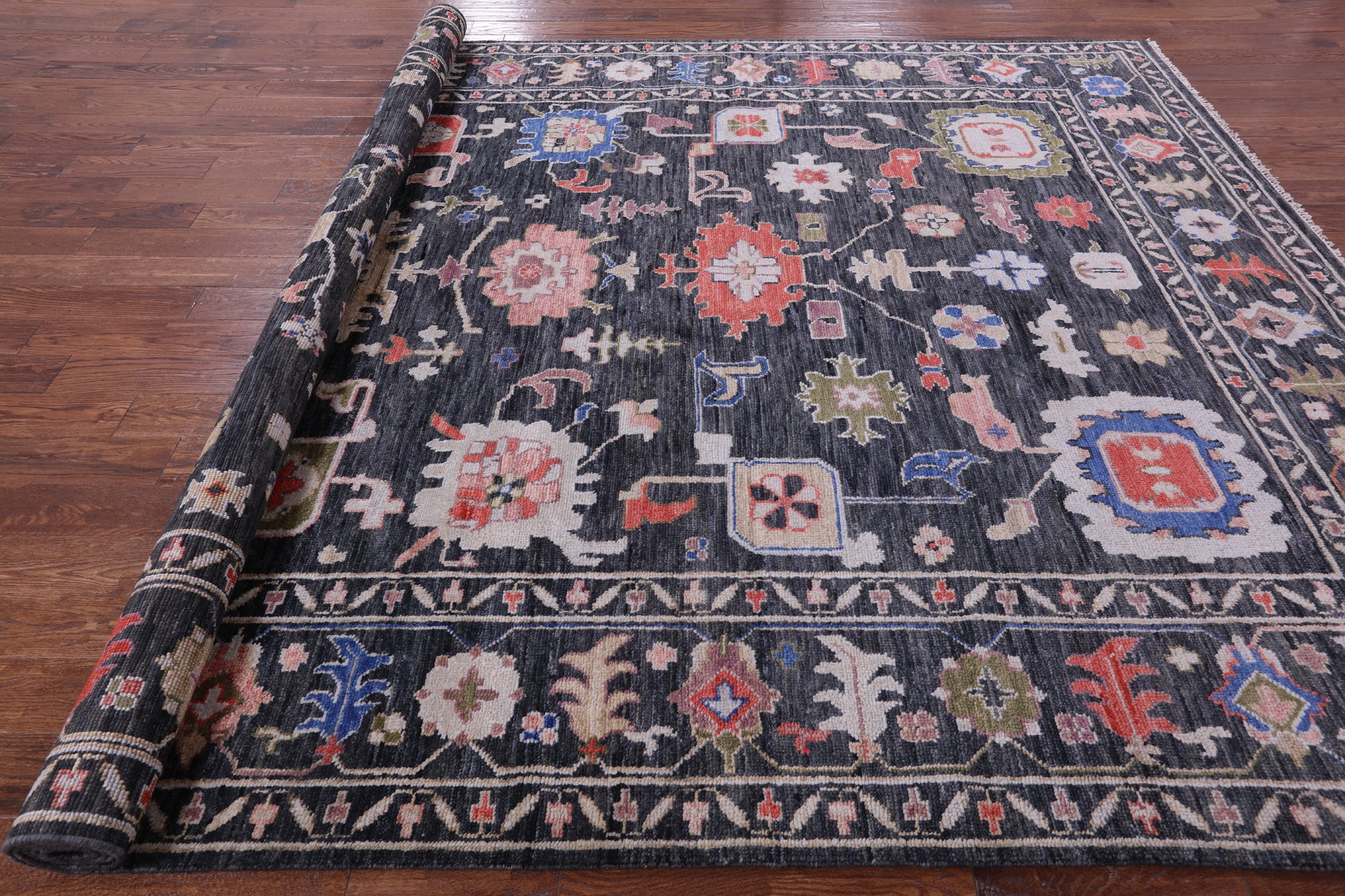 Grey Turkish Oushak Handmade Wool Rug - 9' 3" X 12' 3" - Golden Nile