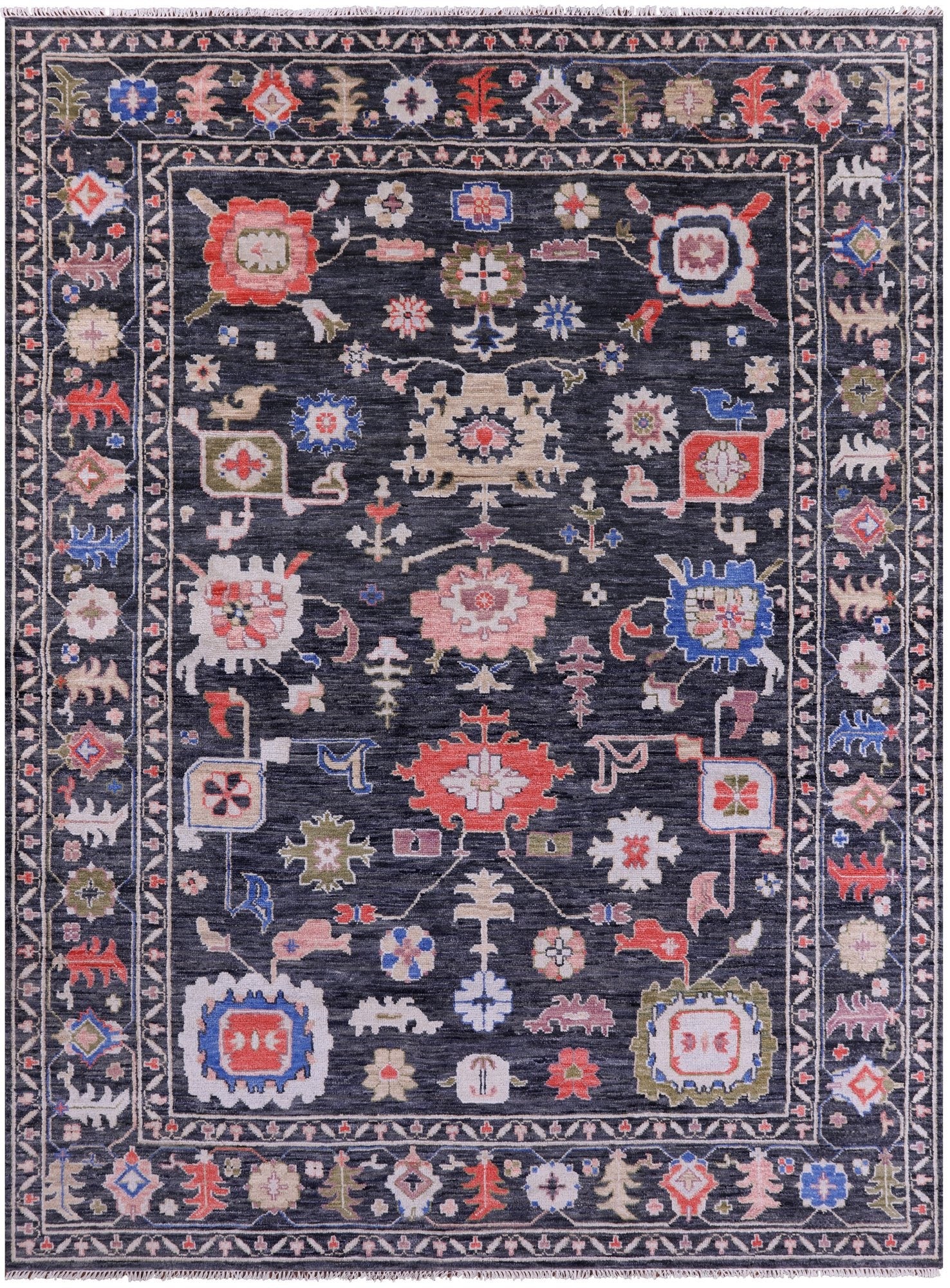 Grey Turkish Oushak Handmade Wool Rug - 9' 3" X 12' 3" - Golden Nile