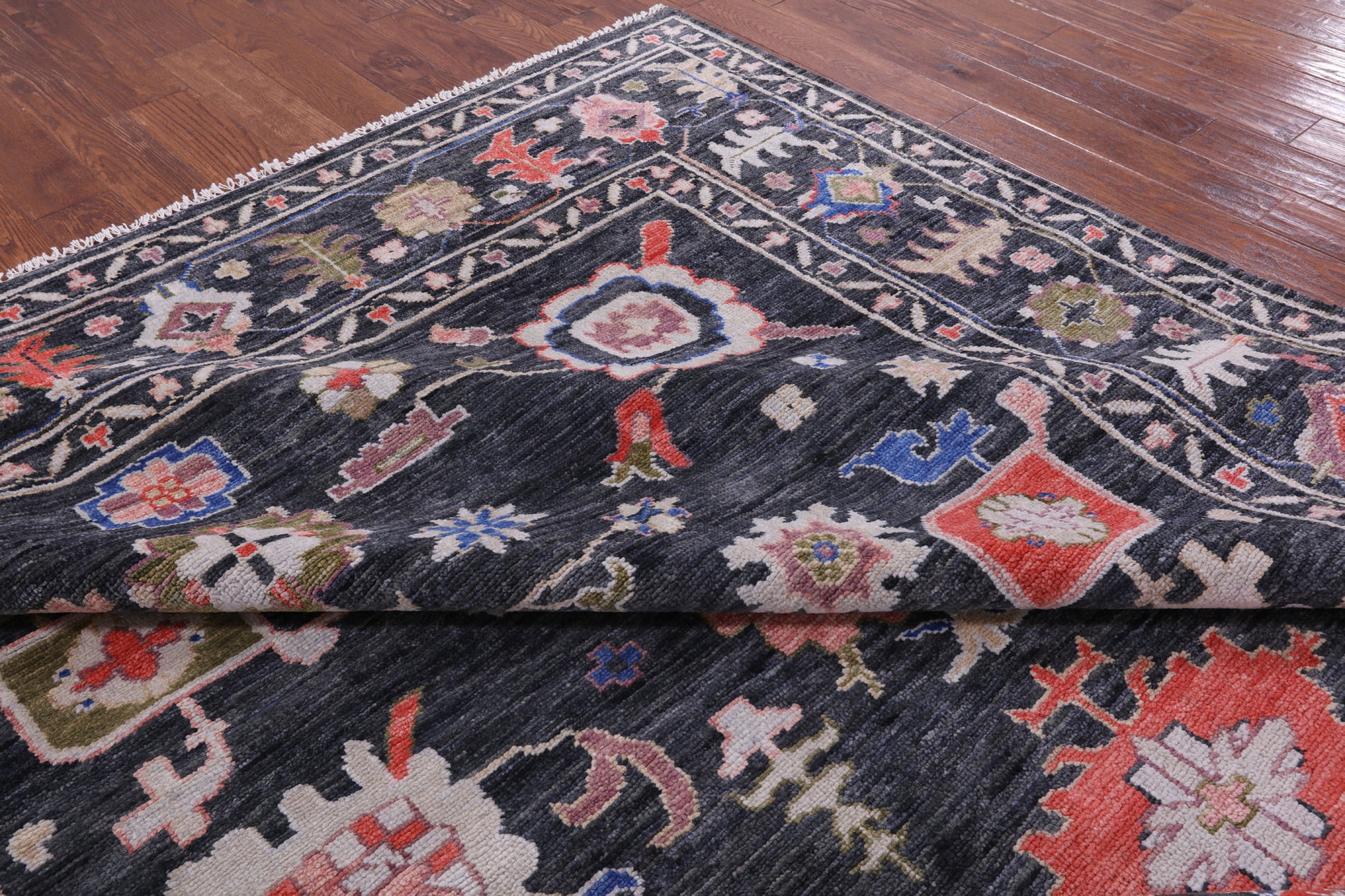 Grey Turkish Oushak Handmade Wool Rug - 9' 3" X 12' 3" - Golden Nile