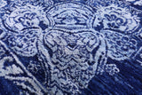 Blue Contemporary Hand Knotted Wool & Silk Rug - 10' 2" X 14' 1" - Golden Nile