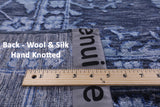 Grey Contemporary Handmade Wool & Silk Rug - 10' 0" X 14' 1" - Golden Nile
