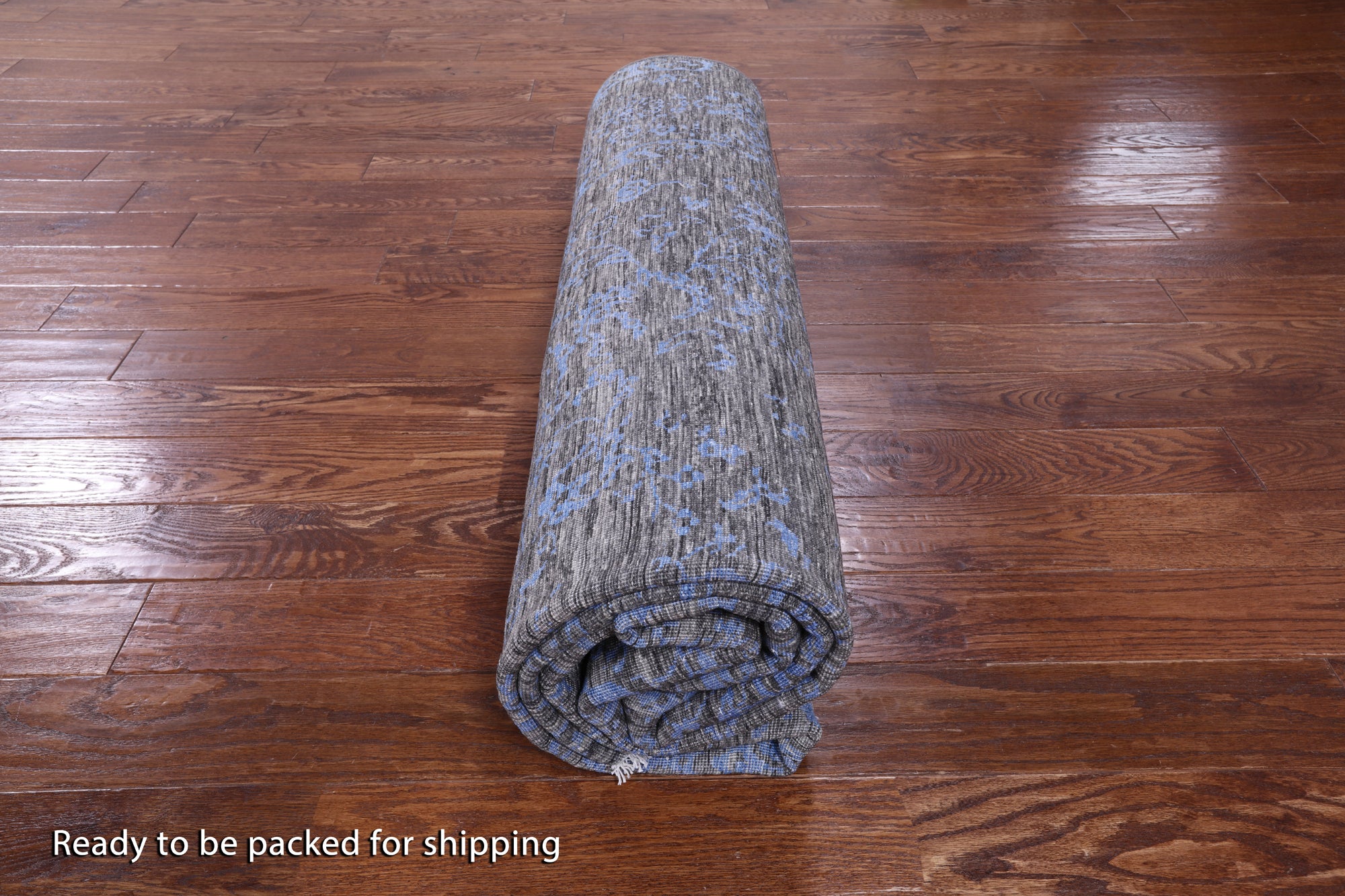 Grey Modern Hand Knotted Wool & Silk Rug - 8' 1" X 9' 10" - Golden Nile
