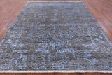 Grey Modern Hand Knotted Wool & Silk Rug - 8' 1" X 9' 10" - Golden Nile