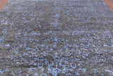 Grey Modern Hand Knotted Wool & Silk Rug - 8' 1" X 9' 10" - Golden Nile