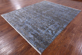 Grey Modern Hand Knotted Wool & Silk Rug - 8' 1" X 9' 10" - Golden Nile