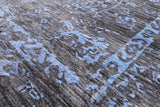 Grey Modern Hand Knotted Wool & Silk Rug - 8' 1" X 9' 10" - Golden Nile
