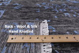 Grey Modern Hand Knotted Wool & Silk Rug - 8' 1" X 9' 10" - Golden Nile