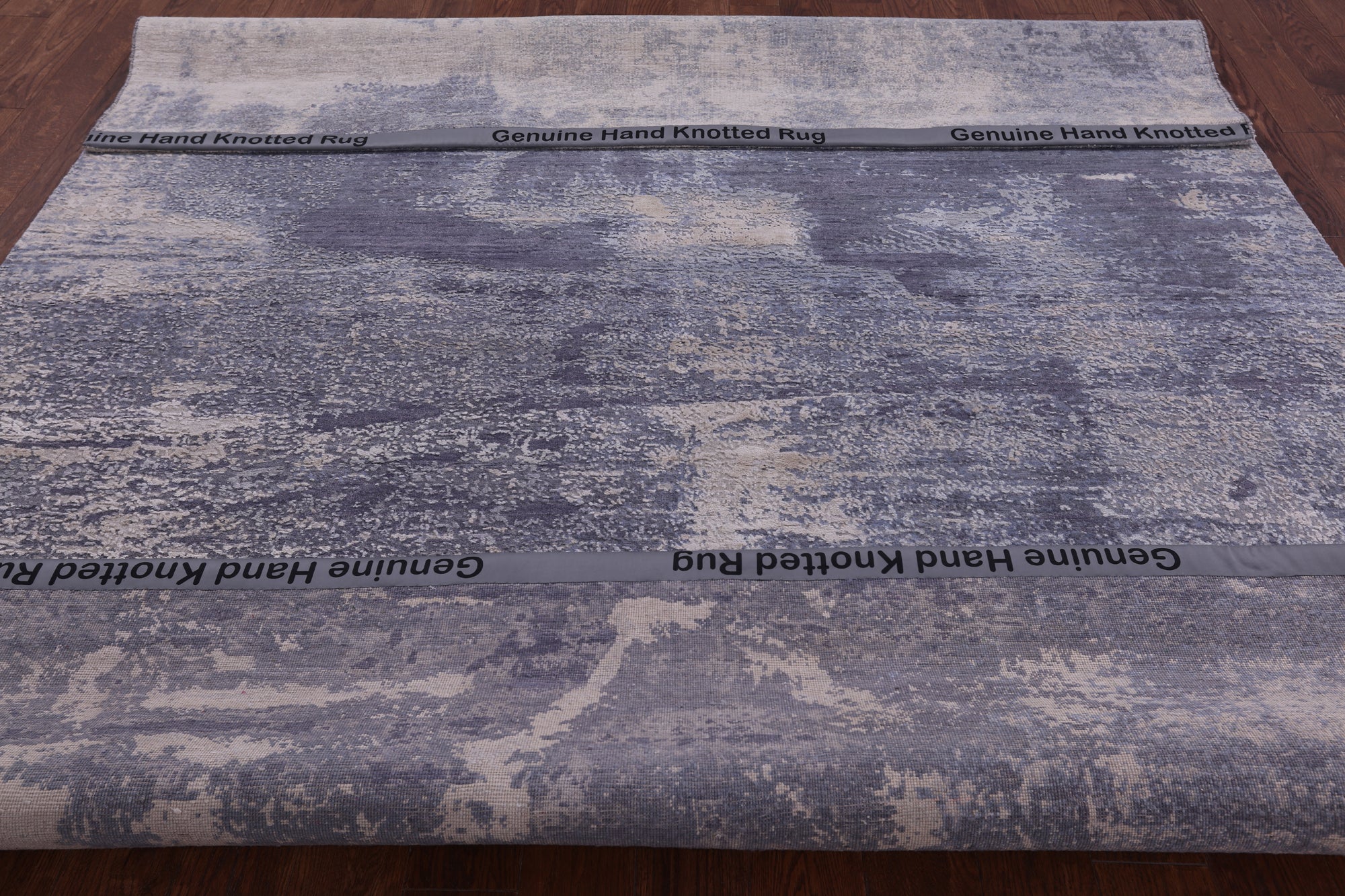Abstract Contemporary Hand Knotted Wool & Silk Rug - 7' 11" X 10' 2" - Golden Nile
