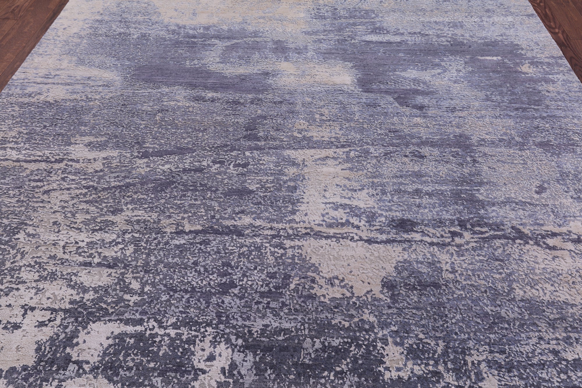 Abstract Contemporary Hand Knotted Wool & Silk Rug - 7' 11" X 10' 2" - Golden Nile