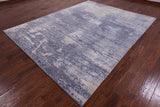 Abstract Contemporary Hand Knotted Wool & Silk Rug - 7' 11" X 10' 2" - Golden Nile