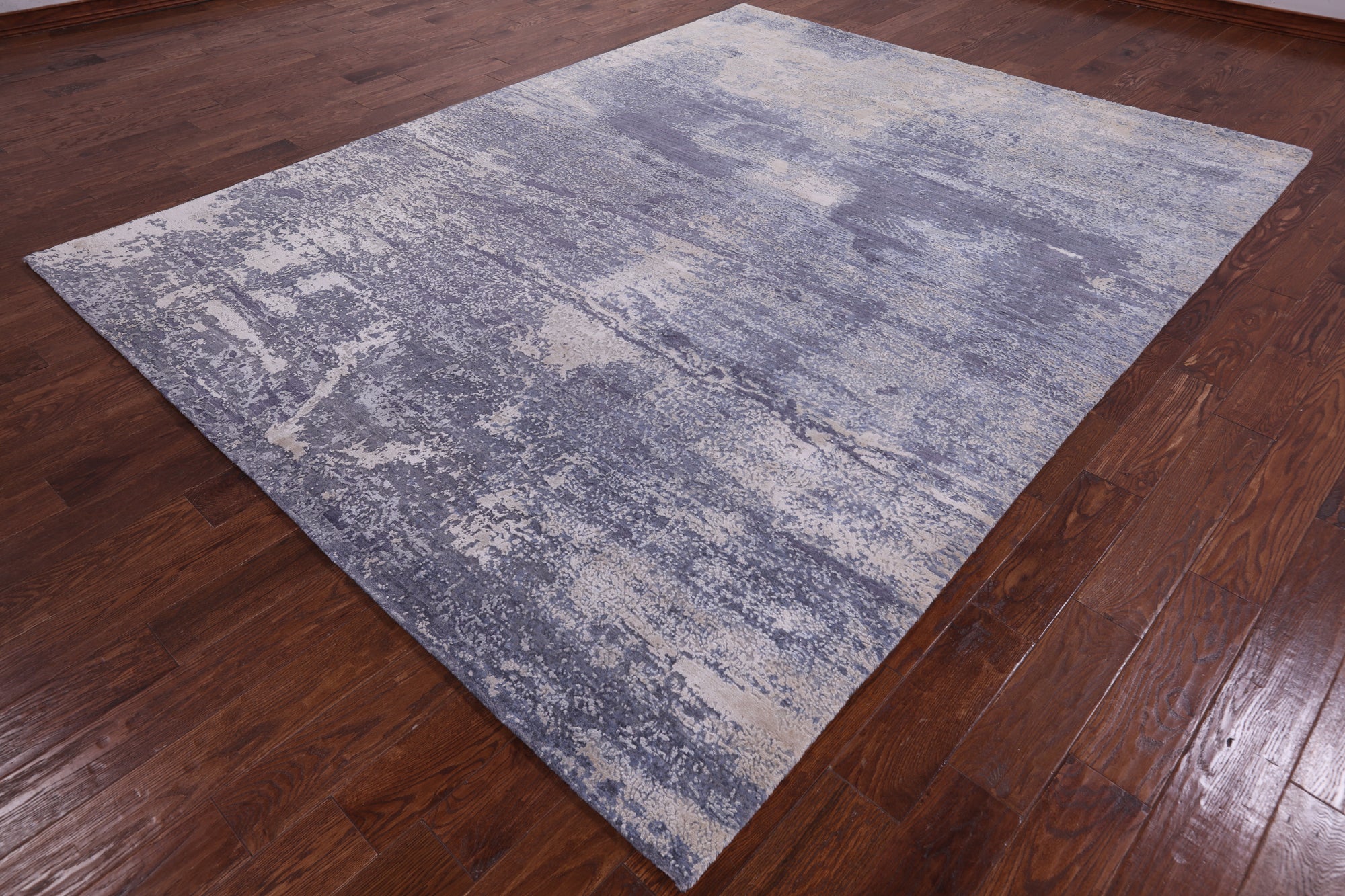 Abstract Contemporary Hand Knotted Wool & Silk Rug - 7' 11" X 10' 2" - Golden Nile
