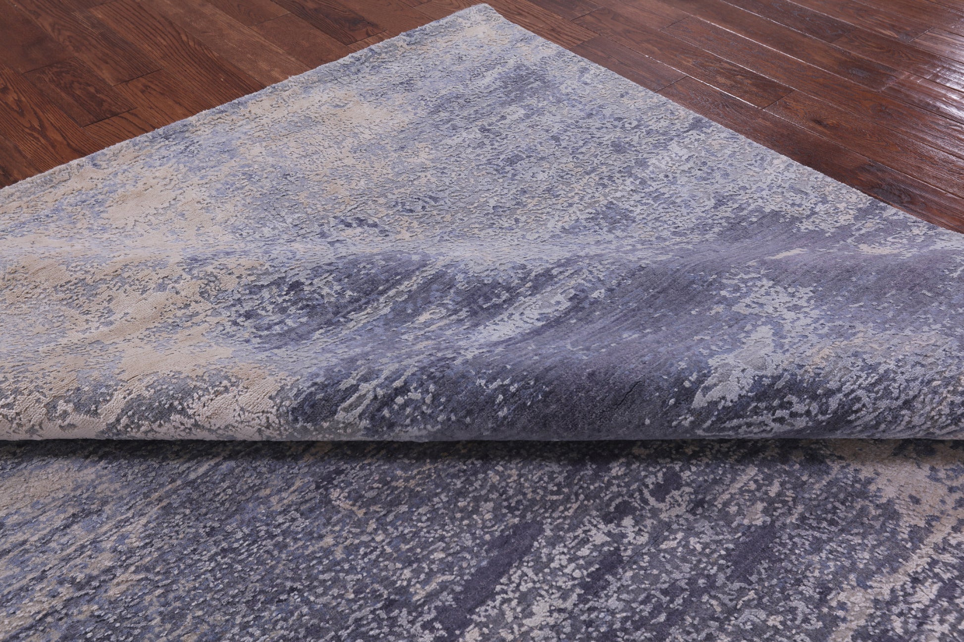 Abstract Contemporary Hand Knotted Wool & Silk Rug - 7' 11" X 10' 2" - Golden Nile