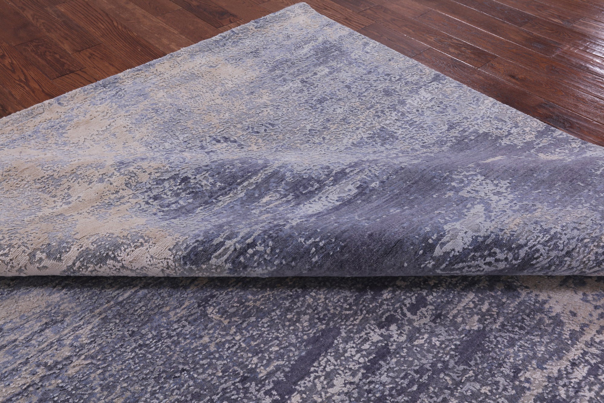 Abstract Contemporary Hand Knotted Wool & Silk Rug - 7' 11" X 10' 2" - Golden Nile