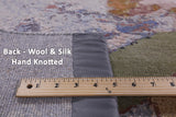 Modern Hand Knotted Wool & Silk Bird Design Rug - 7' 11" X 10' 0" - Golden Nile