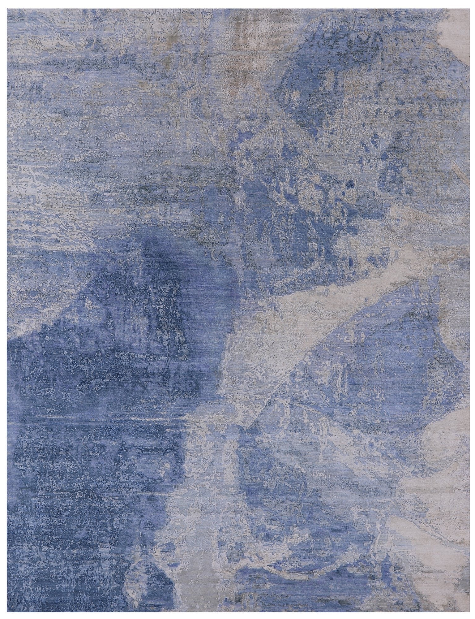 Contemporary Hand Knotted Wool & Silk Rug - 7' 11" X 10' 1" - Golden Nile