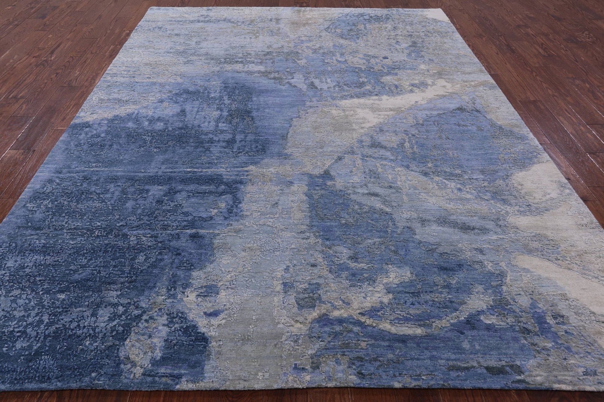 Contemporary Hand Knotted Wool & Silk Rug - 7' 11" X 10' 1" - Golden Nile