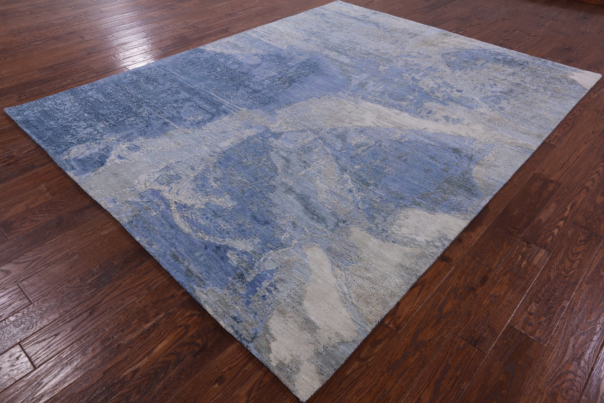 Contemporary Hand Knotted Wool & Silk Rug - 7' 11" X 10' 1" - Golden Nile