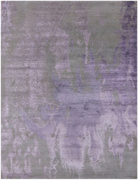 Modern Hand Knotted Wool & Silk Rug - 7' 11" X 10' 3" - Golden Nile