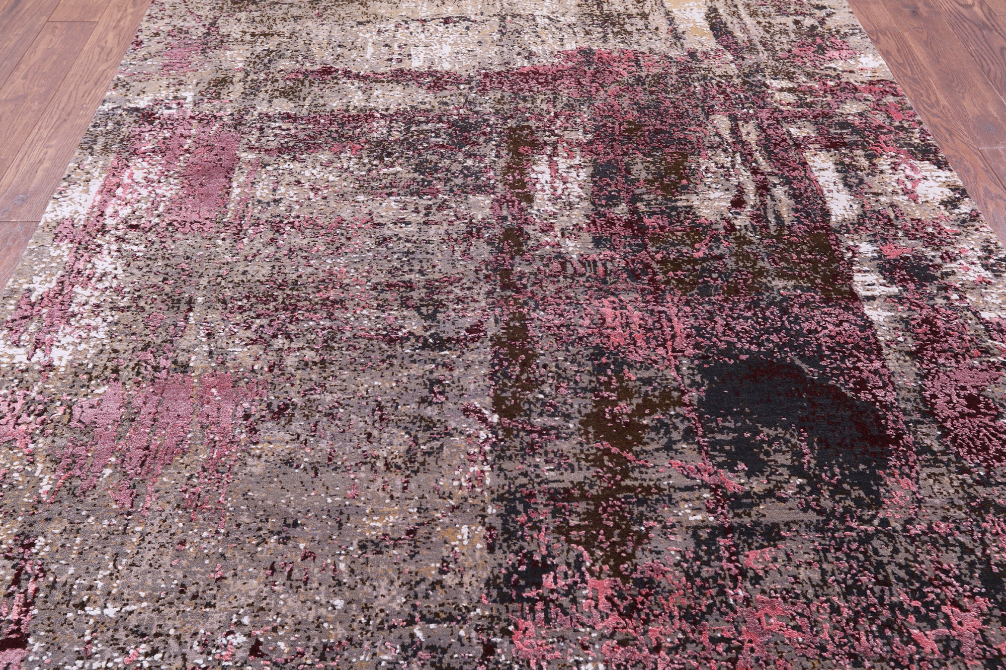 Abstract Modern Handmade Wool & Silk Rug - 6' 0" X 9' 1" - Golden Nile