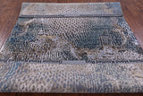 Animal Print Design Contemporary Hand Knotted Wool & Silk Rug - 5' 6" X 8' 3" - Golden Nile