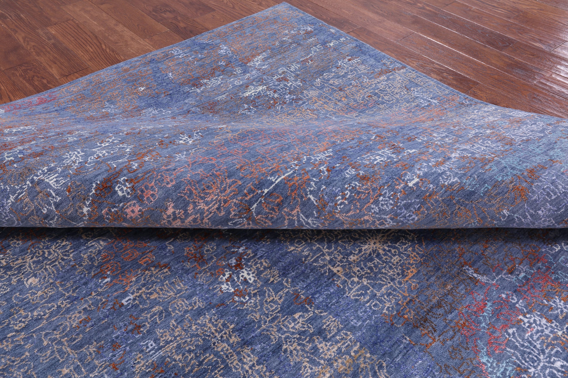 Modern Hand Knotted Wool & Silk Rug - 8' 10" X 12' 6" - Golden Nile