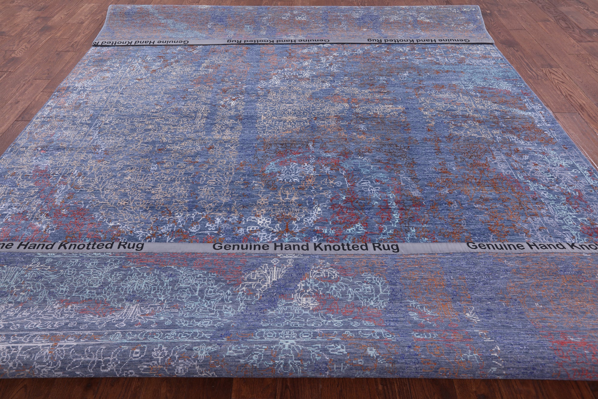Modern Hand Knotted Wool & Silk Rug - 8' 10" X 12' 6" - Golden Nile
