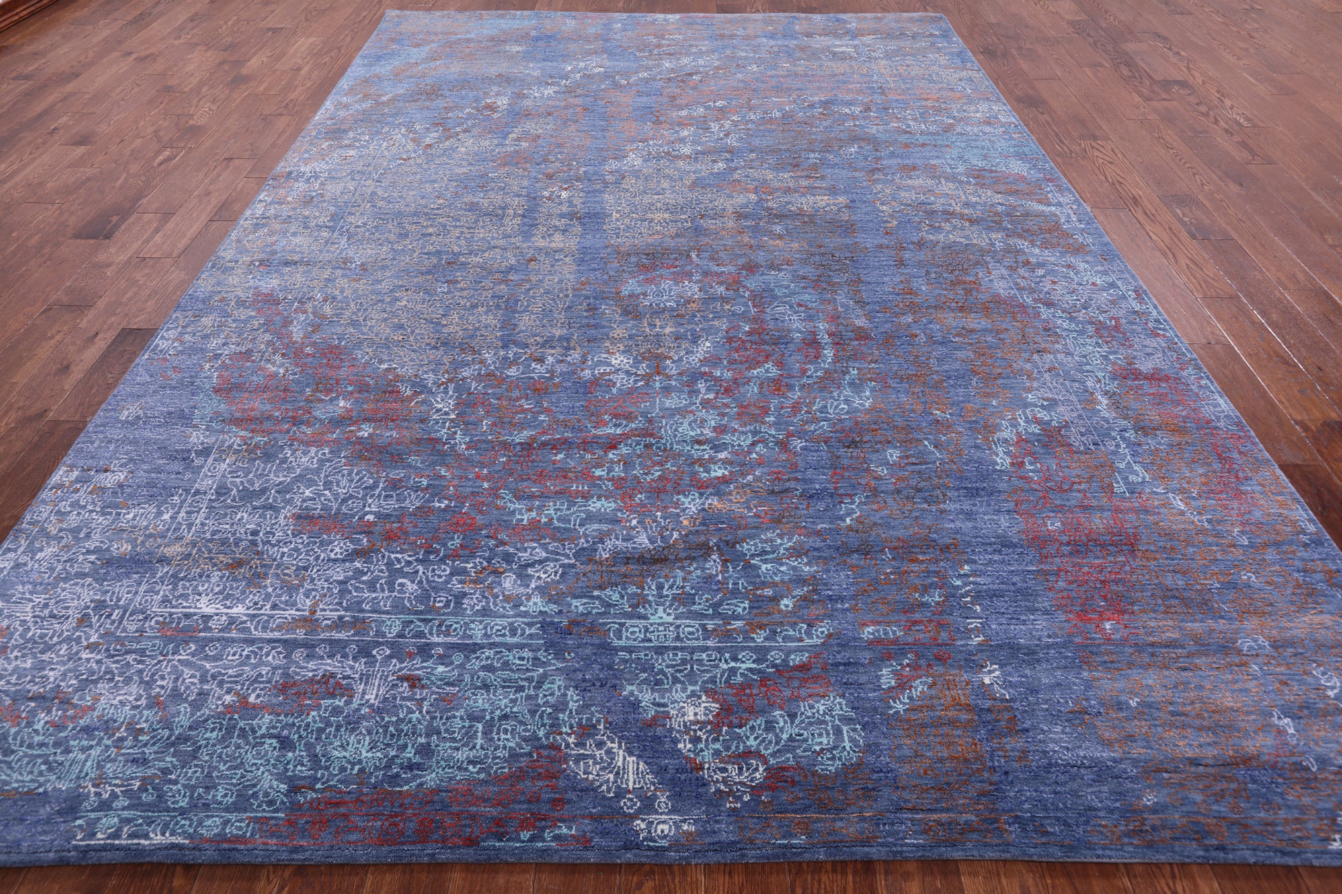 Modern Hand Knotted Wool & Silk Rug - 8' 10" X 12' 6" - Golden Nile
