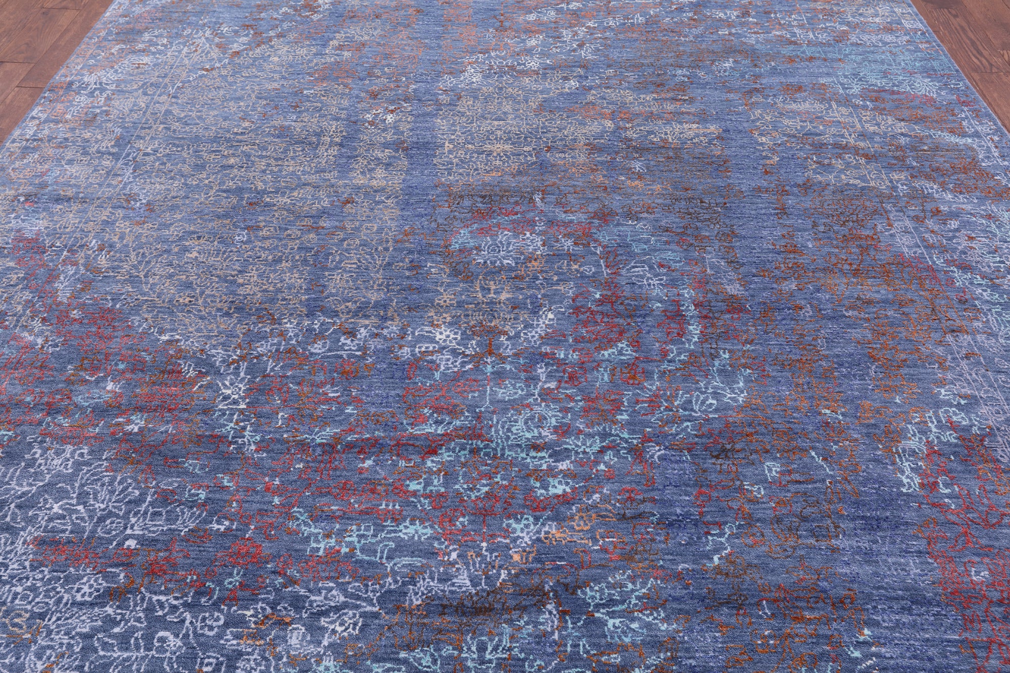 Modern Hand Knotted Wool & Silk Rug - 8' 10" X 12' 6" - Golden Nile